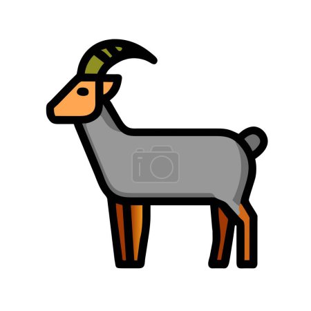 Alpine Goat grey icon vector illustration
