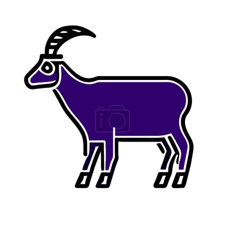 Alpine Goat purple icon vector illustration