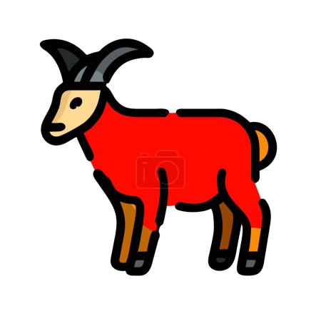Alpine Goat red icon vector illustration