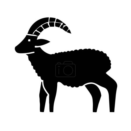 Alpine Ziege weiß Symbol Vektor Illustration