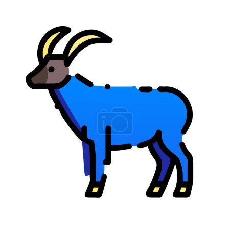 Alpine Steinbock blau Symbol Vektor Illustration