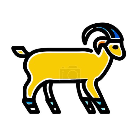 Alpine Goat yellow icon vector illustration