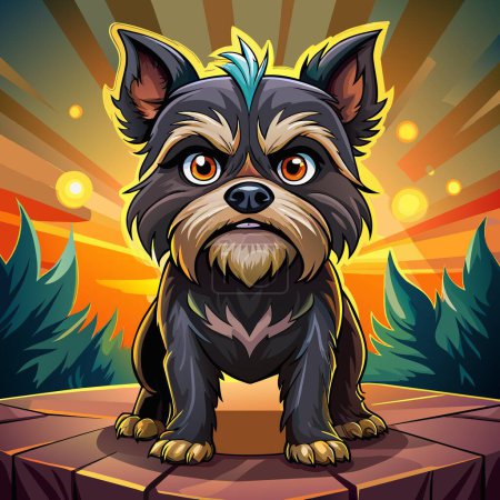 Affenpinscher dog insulted looks bank table vector