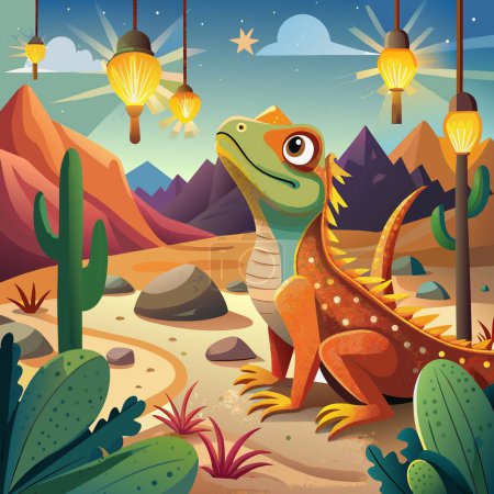 Agama Lizard supportive looks desert Light Bulbs vector