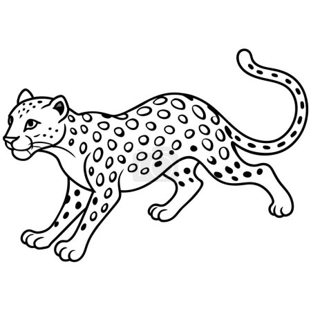 Amur Leopard runs icon vector illustration