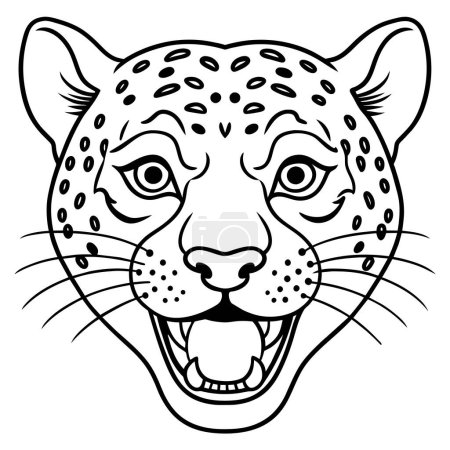 Amur Leopard lächelt Ikone Vektor Illustration