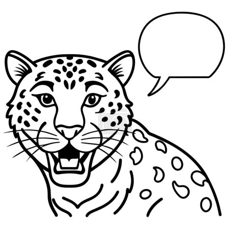 Amur Leopard speaks icon vector illustration