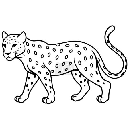 Amur Leopard walks icon vector illustration