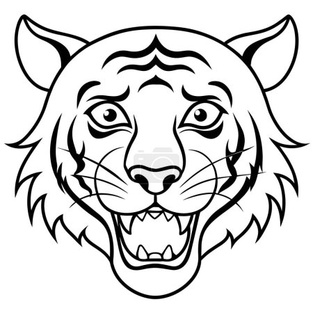 Ilustración de Amur Tigre grita icono vector ilustración - Imagen libre de derechos