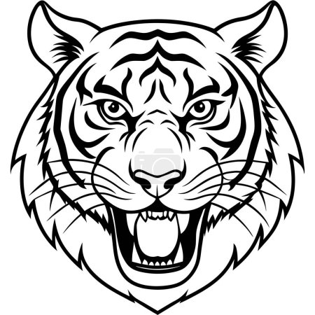 Ilustración de Amur Tigre enojado icono vector ilustración - Imagen libre de derechos