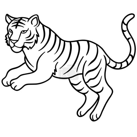 Ilustración de Amur Tigre vuela icono vector ilustración - Imagen libre de derechos