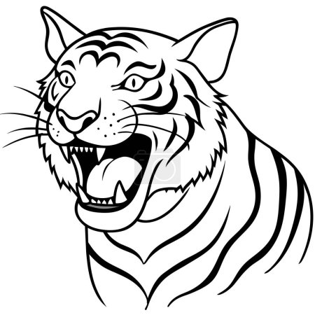 Amur Tiger laughs icon vector illustration