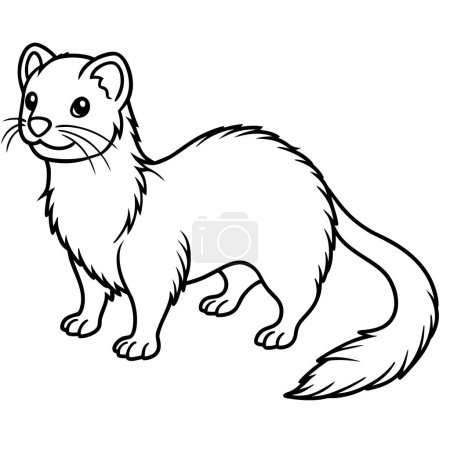 Illustration for Angora Ferret rodent looks icon vector illustration - Royalty Free Image
