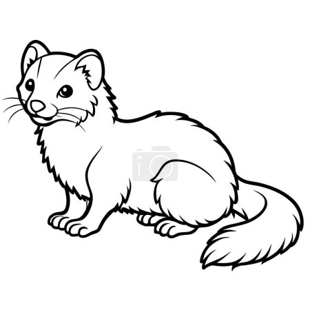 Angora Ferret rodent rests icon vector illustration