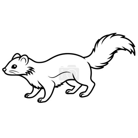 Illustration for Angora Ferret rodent runs icon vector illustration - Royalty Free Image