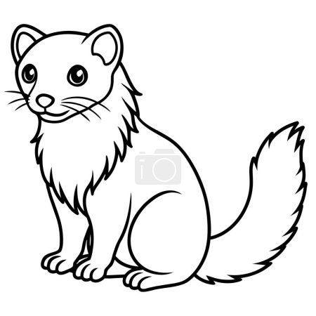 Illustration for Angora Ferret rodent sits icon vector illustration - Royalty Free Image