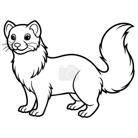 Illustration for Angora Ferret rodent stands icon vector illustration - Royalty Free Image