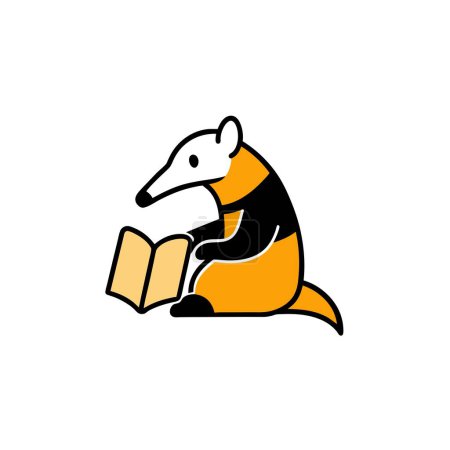 Illustration for Anteater rodent learns icon vector illustration - Royalty Free Image