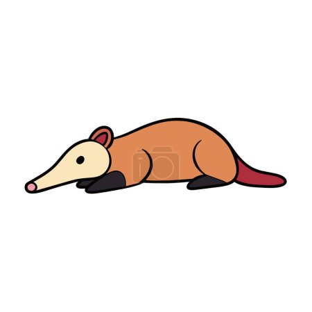 Anteater roedor mentiras icono vector ilustración