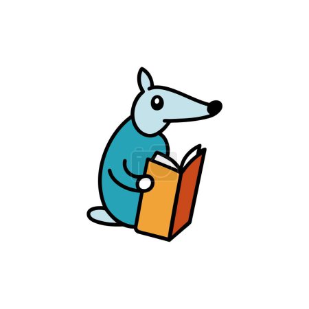 Illustration for Anteater rodent reading icon vector illustration - Royalty Free Image