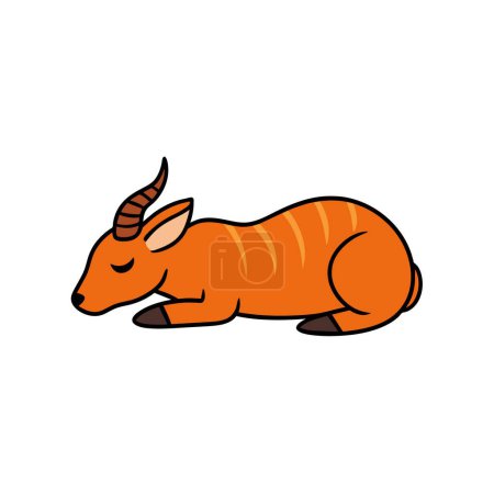 Antelope sleeps icon vector illustration