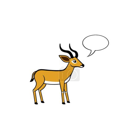 Antilope spricht Icon Vektor Illustration