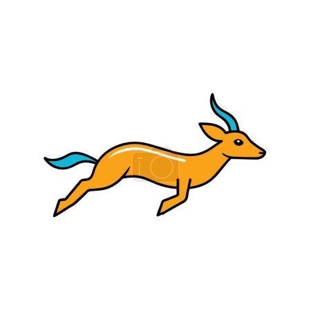 Antilope schwimmt Symbol-Vektor-Illustration