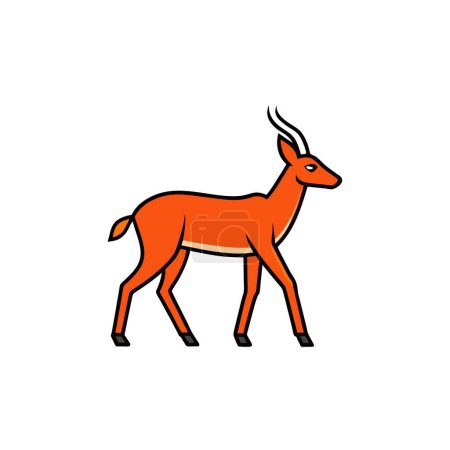 Antelope Walks Icon Vektor Illustration