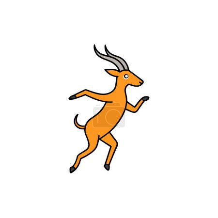 Antelope tanzende Ikone Vektor Illustration