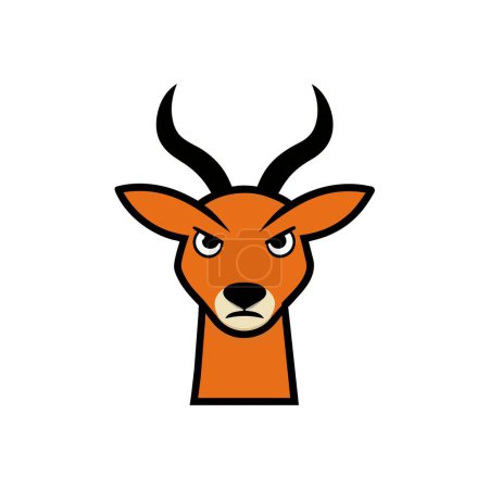 Antilope wütend Symbol Vektor Illustration