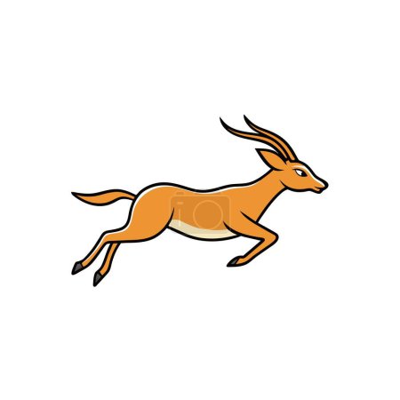 Antilope fliegt Icon Vektor Illustration