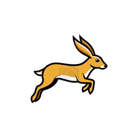 Antelope Jackrabbit rodent jumps icon vector illustration