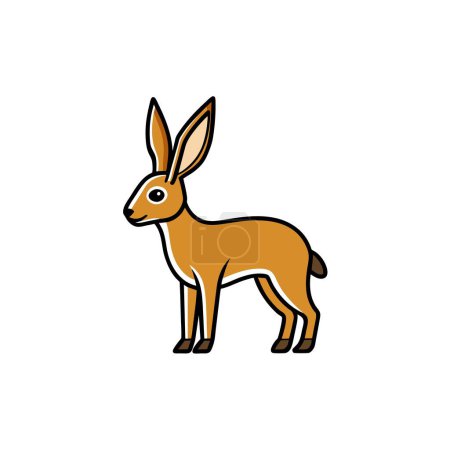 Illustration for Antelope Jackrabbit rodent lies icon vector illustration - Royalty Free Image
