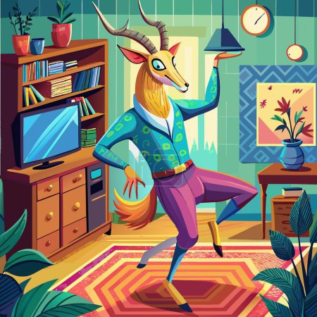 Antelope oppressive dancing post office TV vector