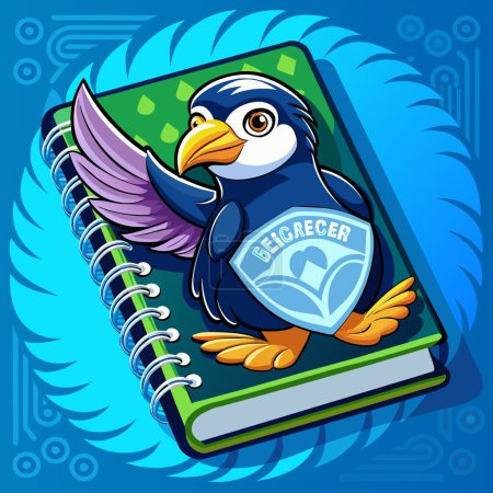 Antarctique Petrel oiseau coopérative va police notebook vecteur