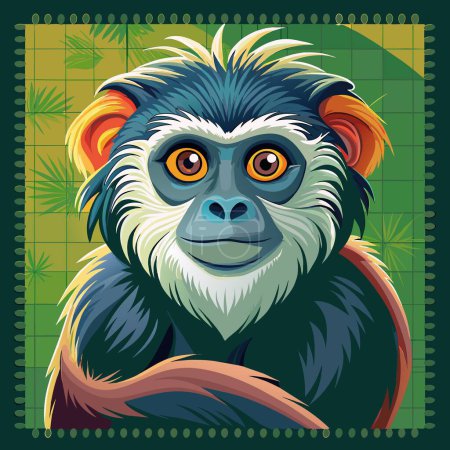 Angolan Colobus monkey delightful goes hospital Notepad vector