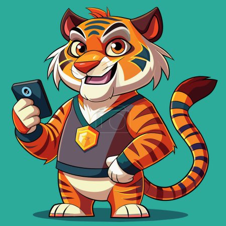 Amur Tiger despicable goes bank Phone vector