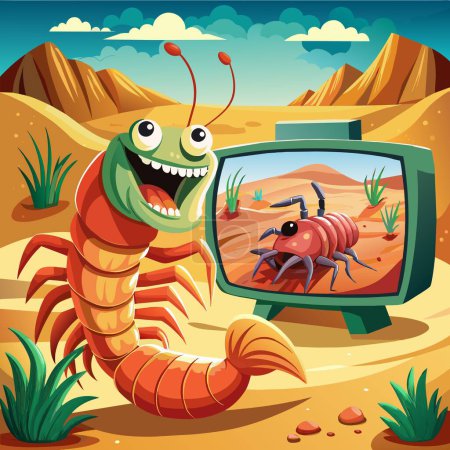 Amphipoden-Garnelen verunglimpft lacht Wüste TV-Vektor