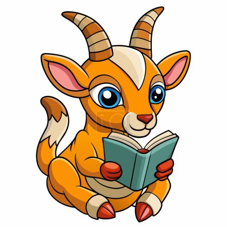 Antelope vecteur de lecture kawaii