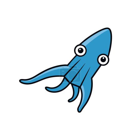 Ilustración de Bigfin Squid ejecuta ilustración de vectores de iconos. Imagen generada por IA. Clipart icono de dibujos animados deisgn - Imagen libre de derechos