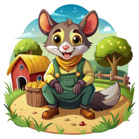 Dormouse mouse worried stay jungle vector. AI generated image. Clipart cartoon deisgn icon