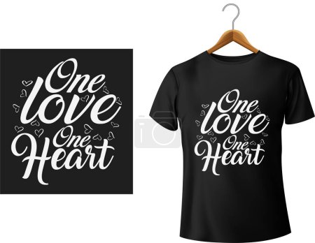 "Zitat "One love one heart" für T-Shirt-Design