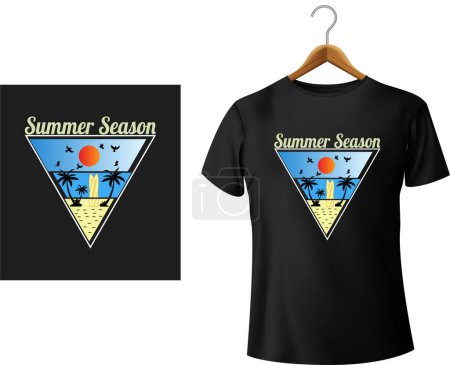 Summer season retro vintage t shirt design
