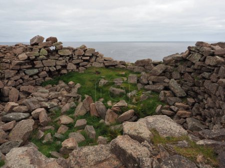 Broch of Culswick. Mainland, Shetland Islands. Culswick Broch is an unexcavated coastal broch in Mainland, in the Shetland Islands. Scotland. The monument comprises a broch of Iron Age date, built probably between 500 BC and AD 200. 
