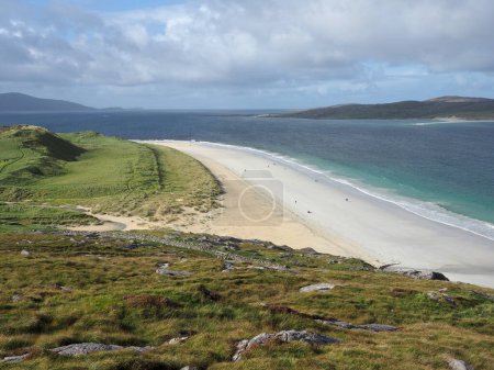 Photo for Luskentyre Beach or Luskentyre Sands. Isle of Harris. Outer Hebrides, Scotland. Luskentyre is one of the most spectacular beaches of the United Kingdom with miles of white sand and green-blue water. - Royalty Free Image