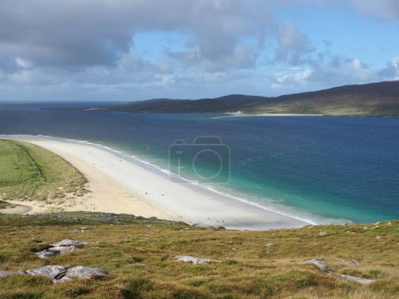 Luskentyre Beach or Luskentyre Sands. Isle of Harris. Outer Hebrides, Scotland. Luskentyre is one of the most spectacular beaches of the United Kingdom with miles of white sand and green-blue water.