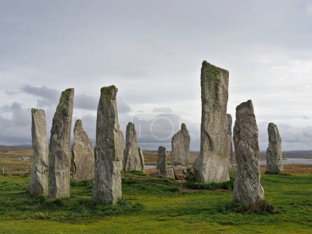 Pierres debout Callanish ou Calanais. Île de Lewis, Écosse. C'est un cercle de pierre cruciforme, érigé il y a 5000 ans. C'est l'un des monuments néolithiques les plus magnifiques et préservés de Scotlands.