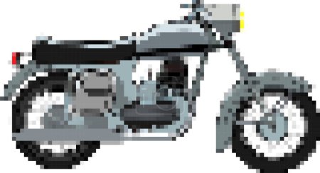 Classic motorbike vehicle pixel art style