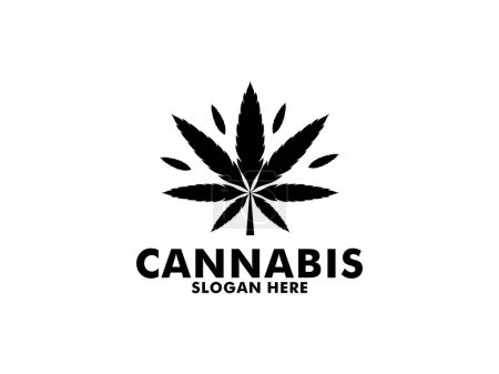 Cannabis leaf logo design. Vector Hemp luxury modern logo icon. Logotype for CBD oil marijuana label