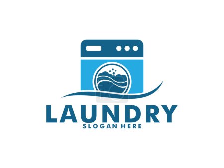 vector de logotipo de lavandería, plantilla de logotipo de limpieza de lavandería